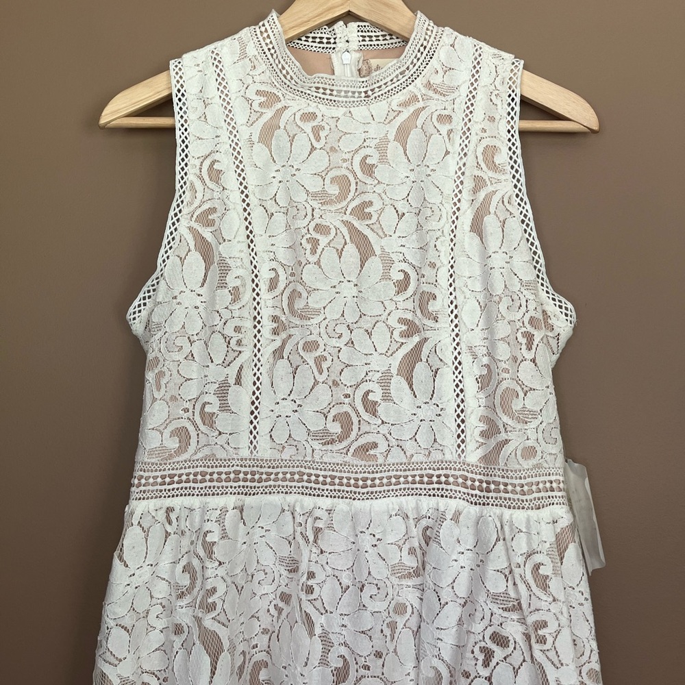 {Altar'd State} Sleeveless Lace Overlay Fit & Flare Mini Dress - Small - NWT - Picture 2 of 9